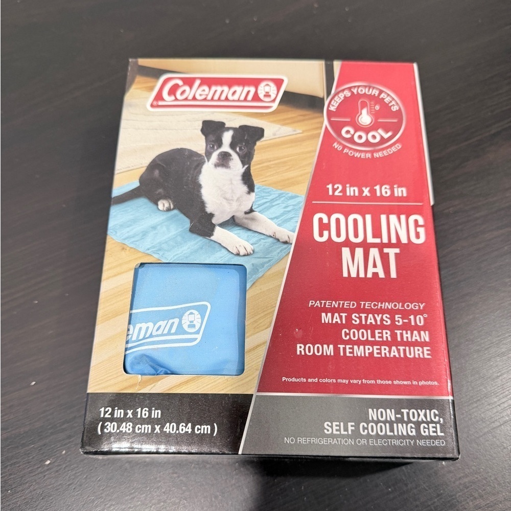 Coleman Pet Cooling Mat 12” x 16” Self Cooling Gel Pad Floor, Car, Cats + Dogs